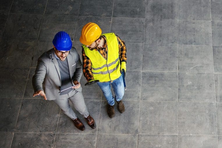 Contractors discussing building