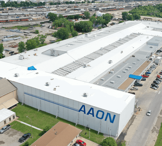 AAON building after reroof - arial view