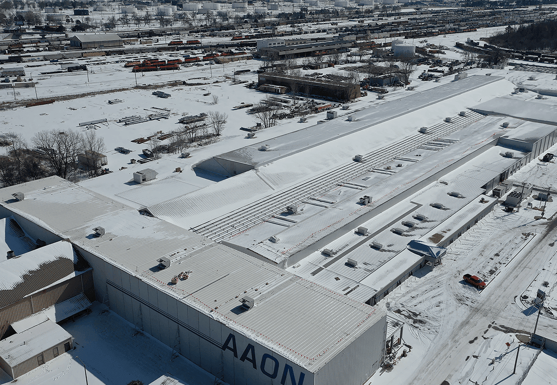 AAON building during reroof project