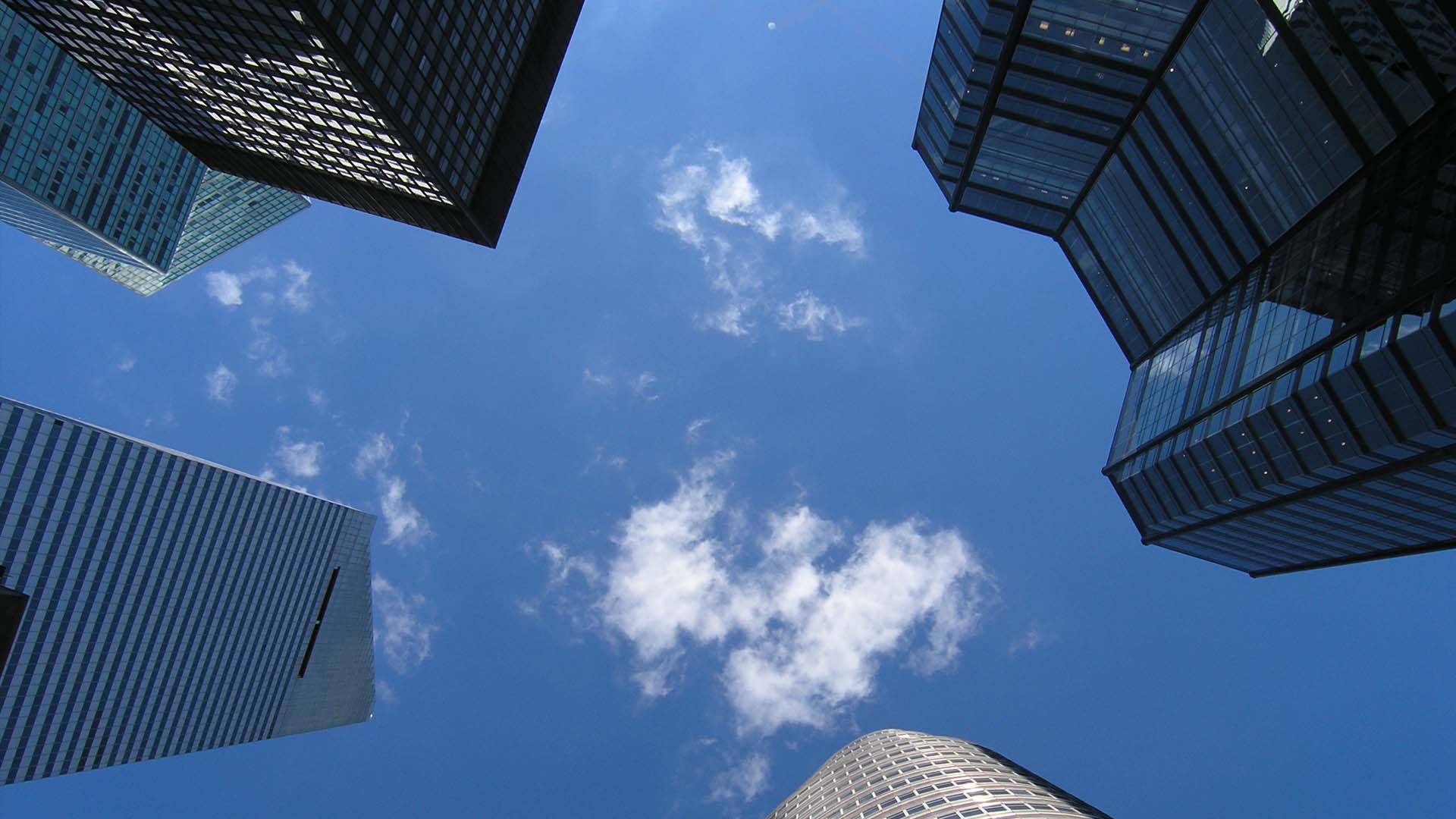 Citicorp building with clouds and sky