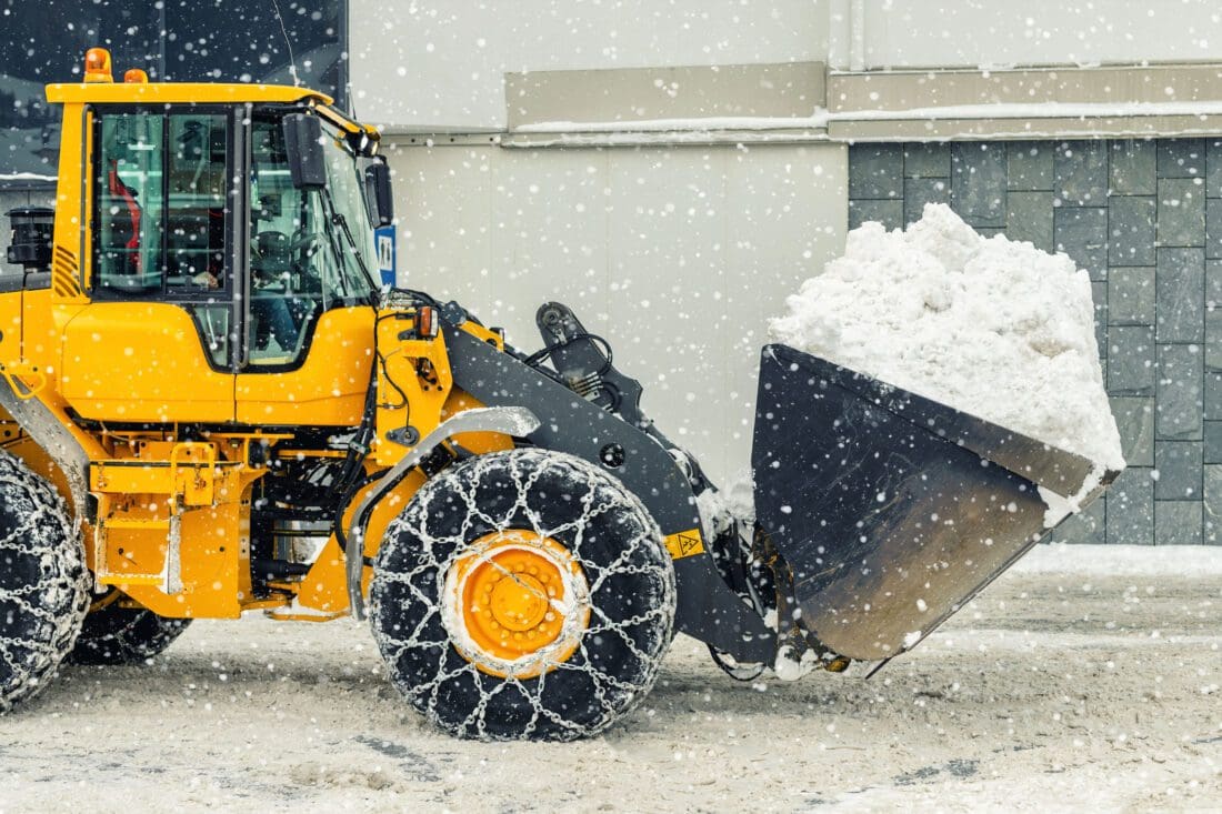 tractor moving snow