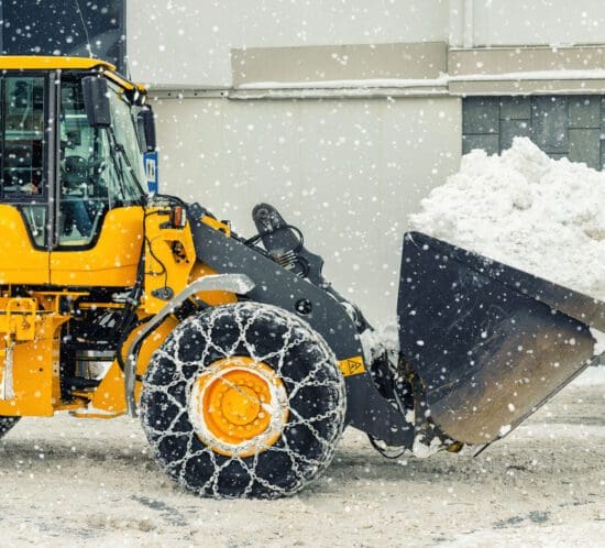 tractor moving snow