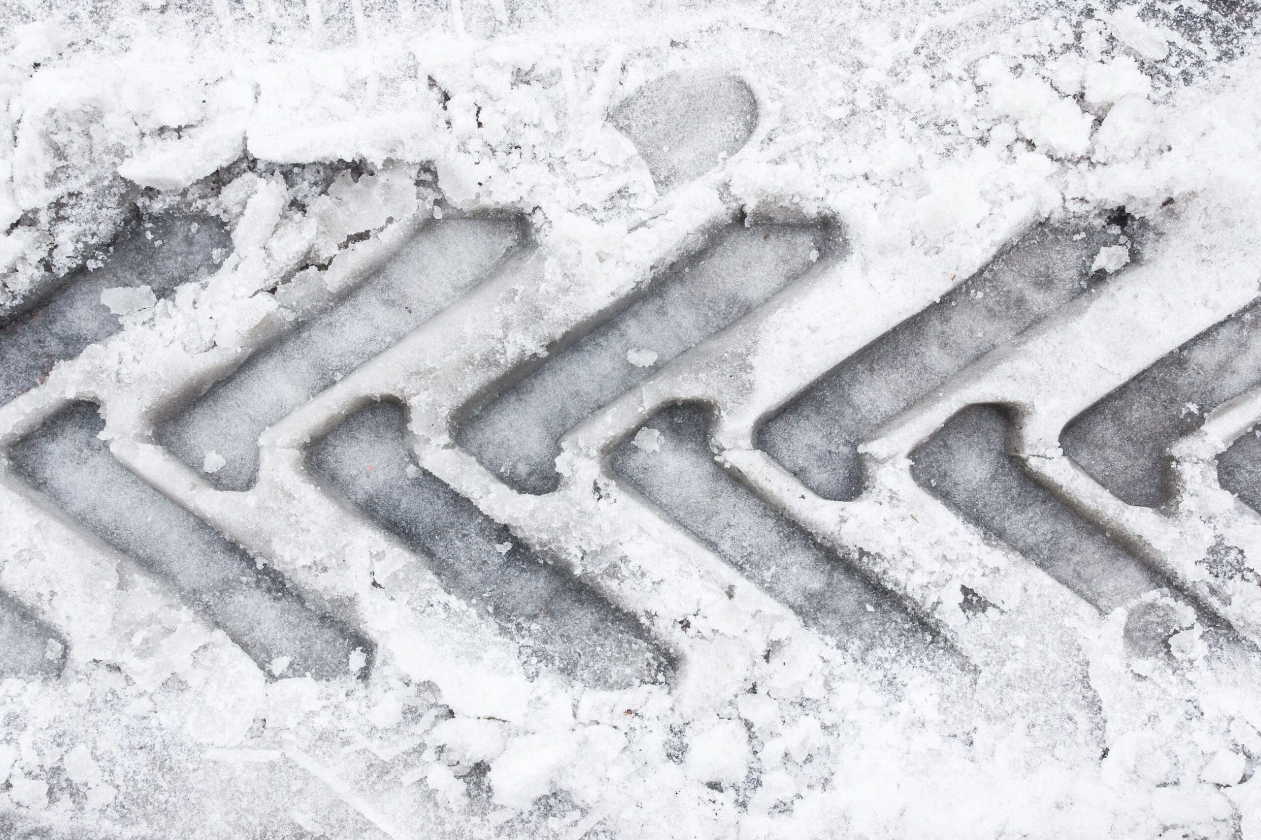 tire marks in the snow